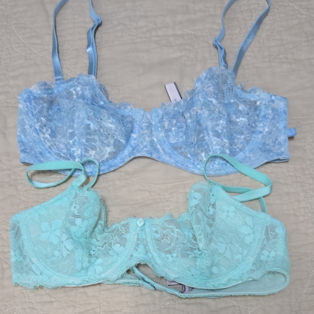 Victoria's Secret Lace Bras - Sky Blue and Aqua